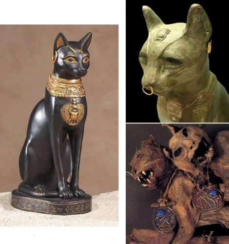 گربه در هنر مصر باستان و البته مومیایی شده در گورهای این سرزمین